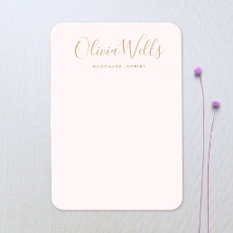 Simple Pale Pink  Gold Earring Display Card