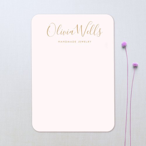 Simple Pale Pink  Gold Earring Display Card