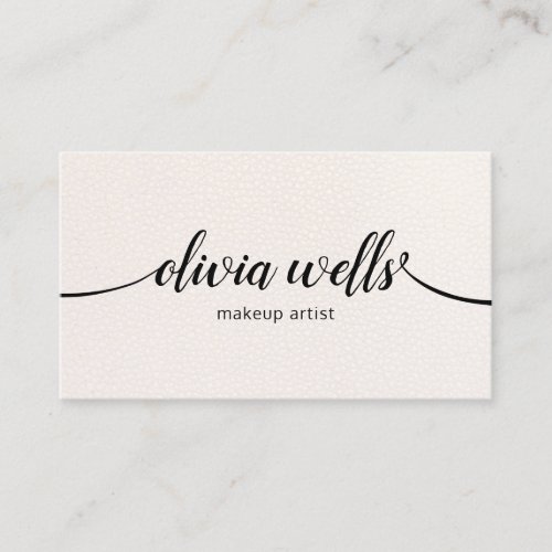 Simple Pale Pink Handwritten Script Beauty Salon Business Card