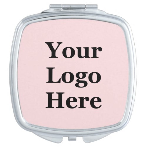 Simple Pale Pink Your Logo Here Template Compact Mirror