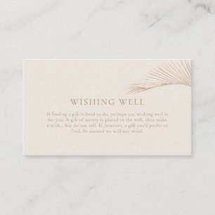 Simple Palm Leaf Wishing Well Enclosure Card