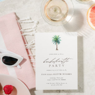 Simple Palm Tree Bachelorette Party Invitation