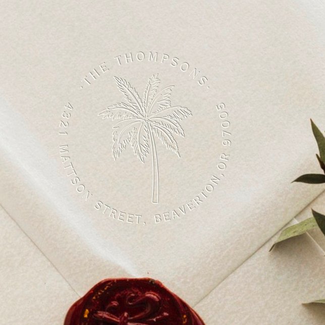 Simple Palm Tree Family Return Address Embosser (Creator Uploaded)