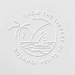 Simple Palm Tree Summer Custom From Library Book Embosser