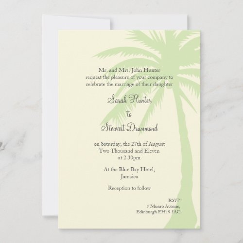 Simple Palm Tree Wedding Invitation