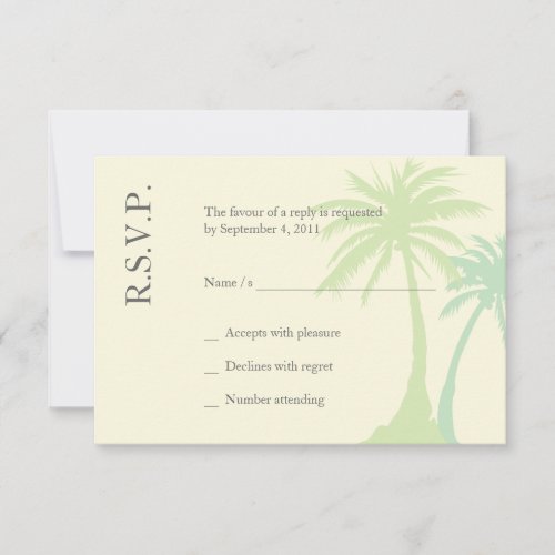 Simple Palm Tree Wedding RSVP