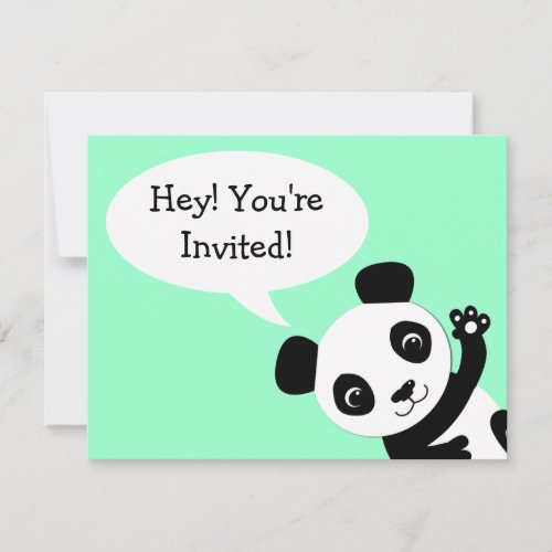 Simple Panda bear Birthday Invitation