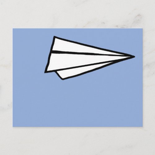 simple paper airplane postcard