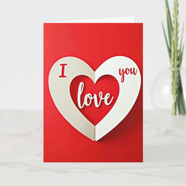 Simple Paper Cut Love Heart Card (Front)