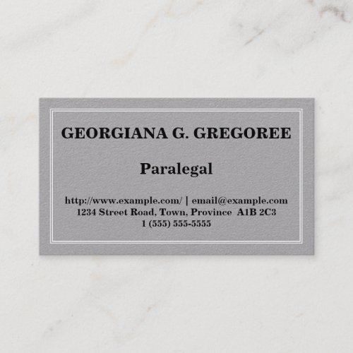 Simple Paralegal Business Card