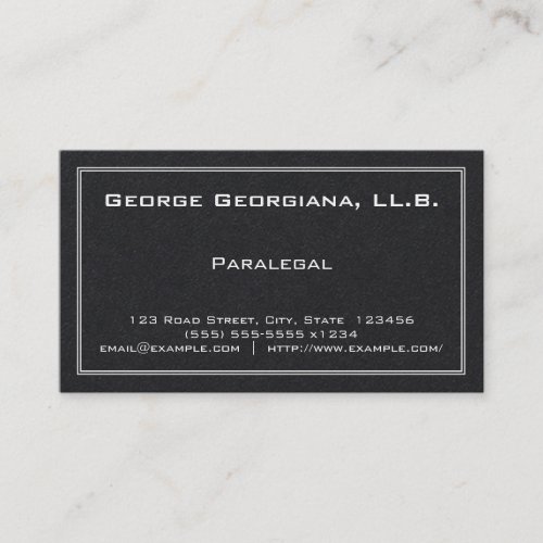 Simple Paralegal Business Card