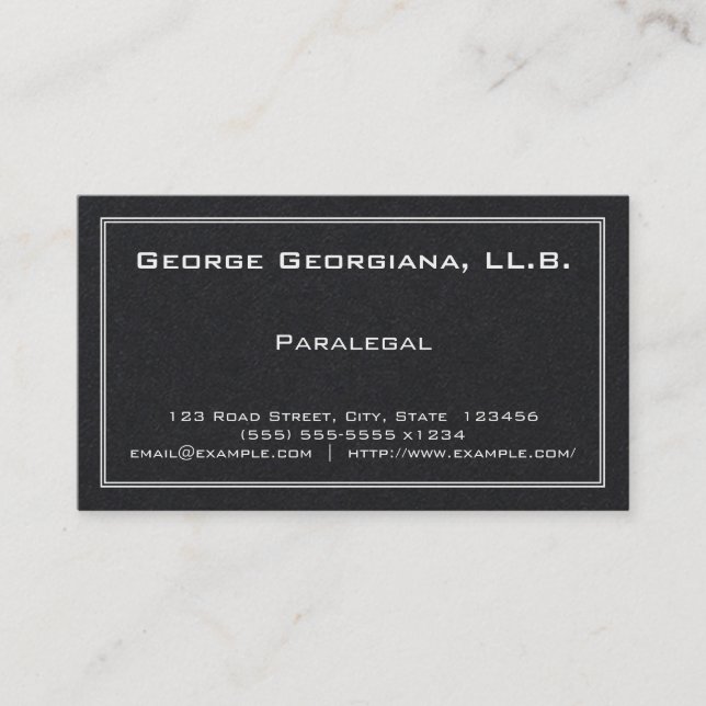 Simple Paralegal Business Card (Front)