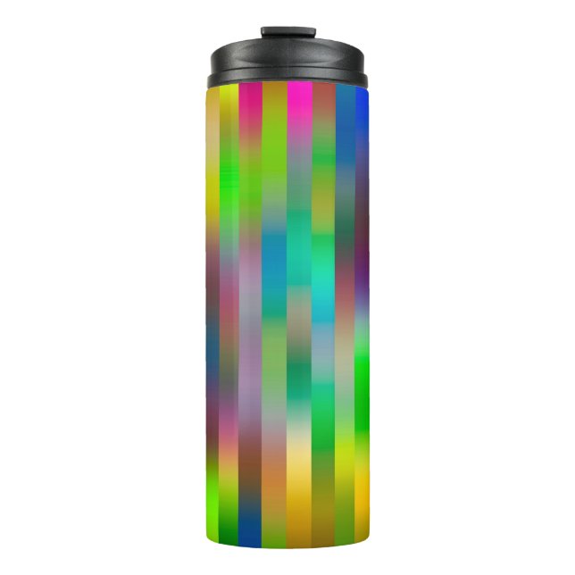 simple parallel vertical lines pattern | abstract  thermal tumbler (Front)