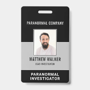 Simple Paranormal Investigator Photo ID Name Tag Badge