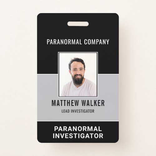 Simple Paranormal Investigator Photo ID Name Tag Badge