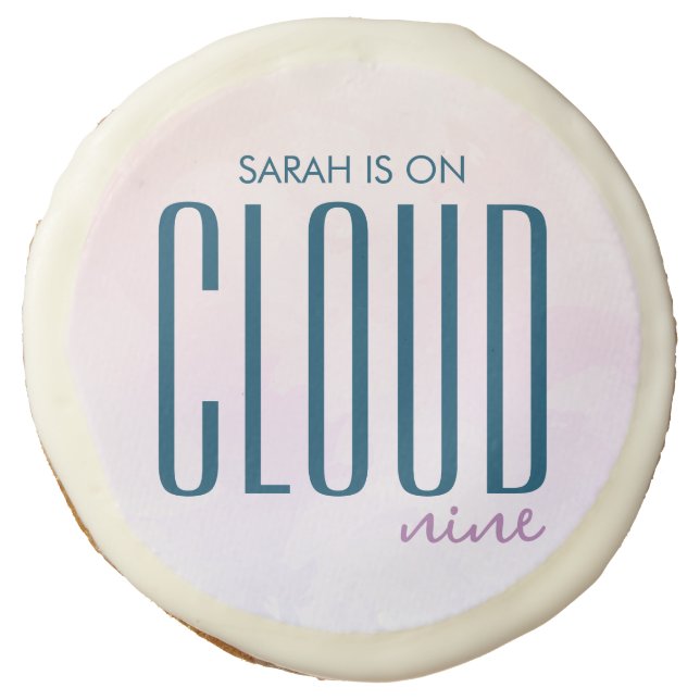 Simple Pastel Cloud Nine Bridal Shower  Sugar Cookie (Front)