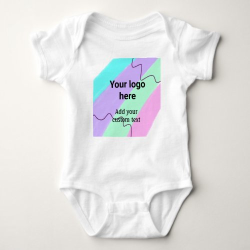 Simple pastel color add your logo custom text  thr baby bodysuit