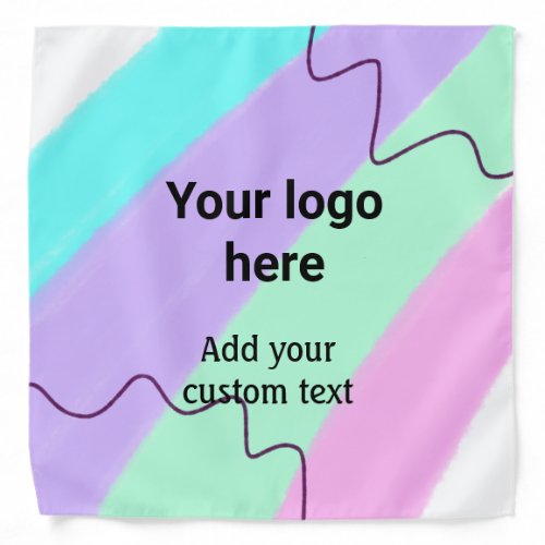 Simple pastel color add your logo custom text  thr bandana