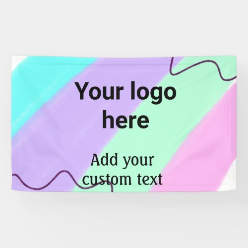 Simple pastel color add your logo custom text  thr banner
