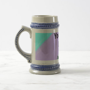 Simple pastel color add your logo custom text thr beer stein