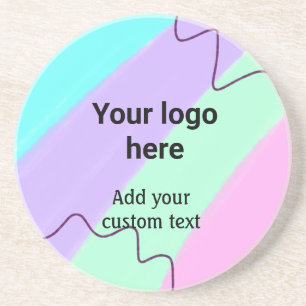 Simple pastel color add your logo custom text thr coaster