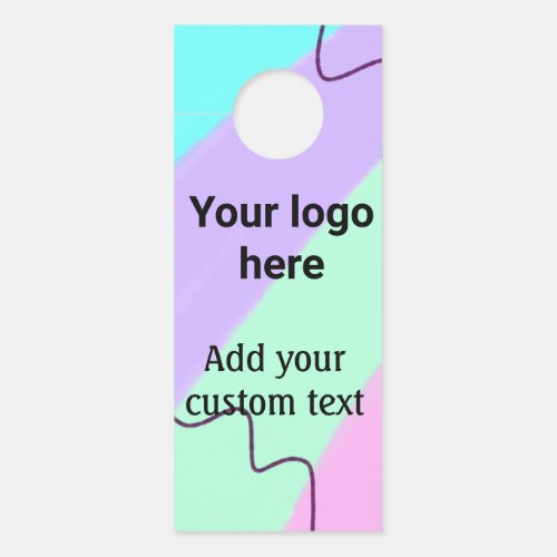 Simple pastel color add your logo custom text  thr door hanger