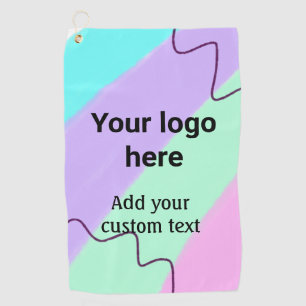 Simple pastel color add your logo custom text thr golf towel