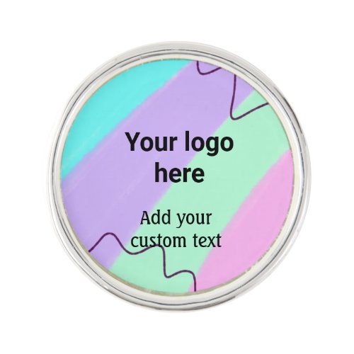 Simple pastel color add your logo custom text  thr lapel pin
