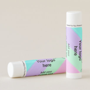 Simple pastel color add your logo custom text thr lip balm