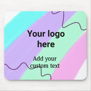 Simple pastel color add your logo custom text  thr mouse pad