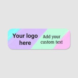 Simple pastel color add your logo custom text thr name tag