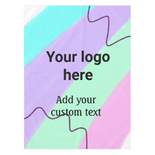 Simple pastel color add your logo custom text thr tablecloth
