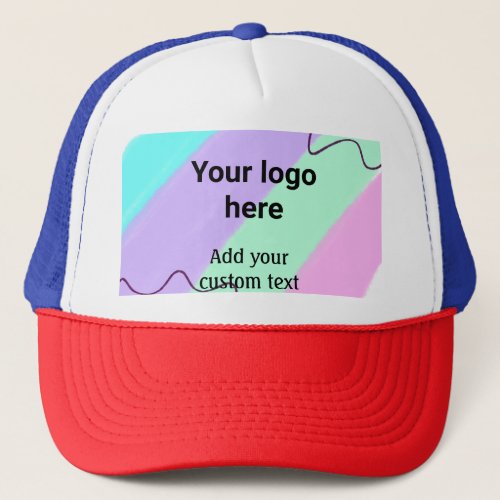 Simple pastel color add your logo custom text  thr trucker hat