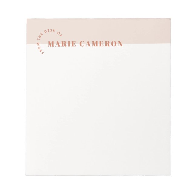 Simple Pastel Colorblock Notepad - Brown (Front)