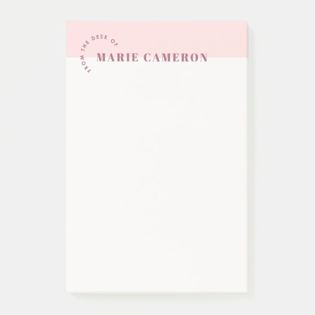 Simple Pastel Colorblock Notes - Pink (Front)