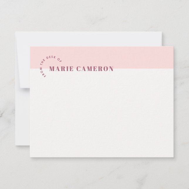 Simple Pastel Colorblock Stationery - Pink (Front)