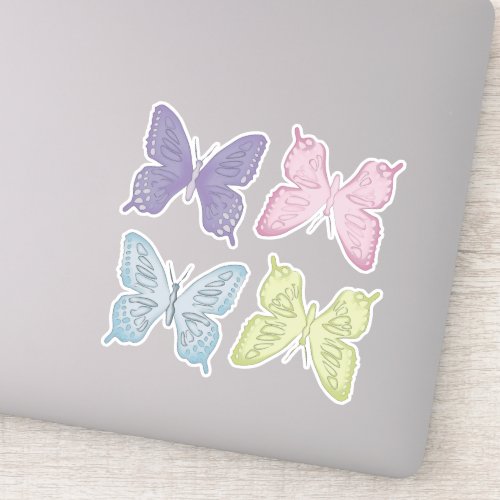 Simple Pastel Colors Minimalist Butterflies Sticker