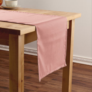 Simple pastel flamingo pink color short table runner