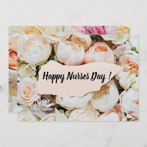 Simple Pastel Floral Happy Nurses Day Holiday Card