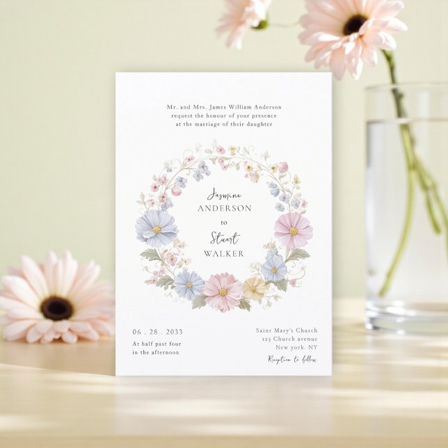 Simple pastel Floral Wedding website qr code  Invitation (Creator Uploaded)