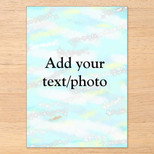 Simple pastel glitter colorful add your text photo acrylic invitations