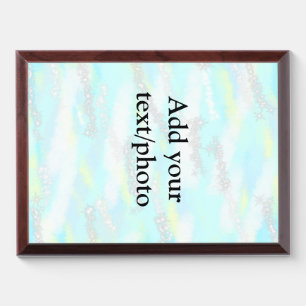 Simple pastel glitter colorful add your text photo award plaque