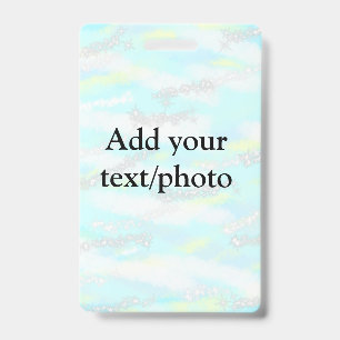 Simple pastel glitter colorful add your text photo badge