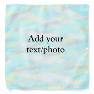 Simple pastel glitter colorful add your text photo bandana