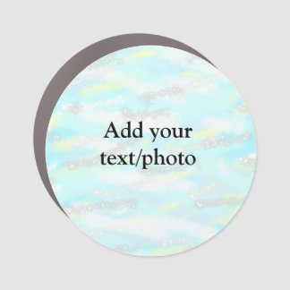 Simple pastel glitter colorful add your text photo car magnet