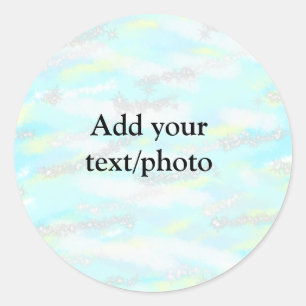 Simple pastel glitter colorful add your text photo classic round sticker