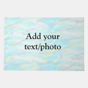 Simple pastel glitter colorful add your text photo doormat