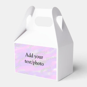 Simple pastel glitter colorful add your text photo favor boxes