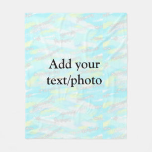 Simple pastel glitter colorful add your text photo fleece blanket