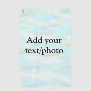 Simple pastel glitter colorful add your text photo golf towel